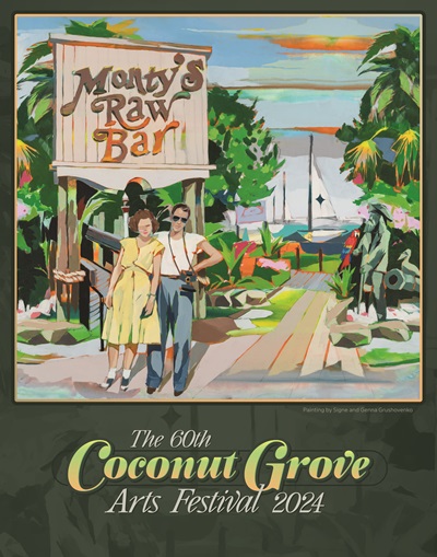Signe and Genna Grushovenko were comissioned to create the poster for the 2024 Coconut Grove Arts Festival. (Photo from the Coconut Grove Arts Festival)