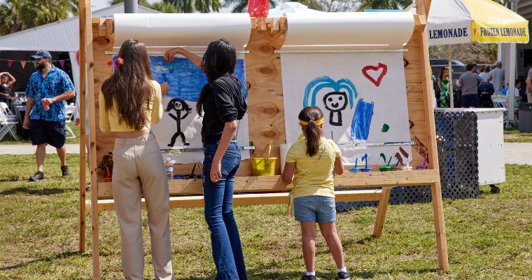 Young Painters create art at the 2023 Coconut Grove Arts Festival.