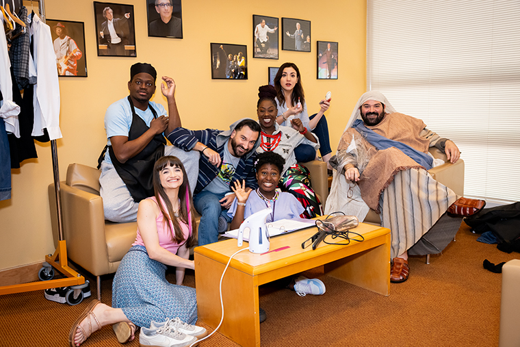 The company actors of “Summer Shorts: Flipping the Script” are, from left, Therese Adelina, Devon Dassaw, Chris Anthony Ferrer, Kimberly Vibrun-Francois, center, Toddra Brunson, Diana Garle, and Alex Alvarez. (Photo by Morgan Sophia Photography)