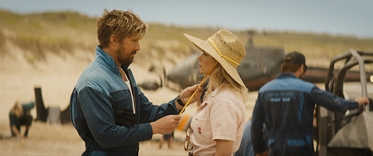 Ryan Gosling as Colt Seavers and Emily Blunt as Jody Moreno in a scene from 