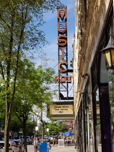 Chicago's Music Box Theatre during the 2024 Chicago Critics Film Festival.