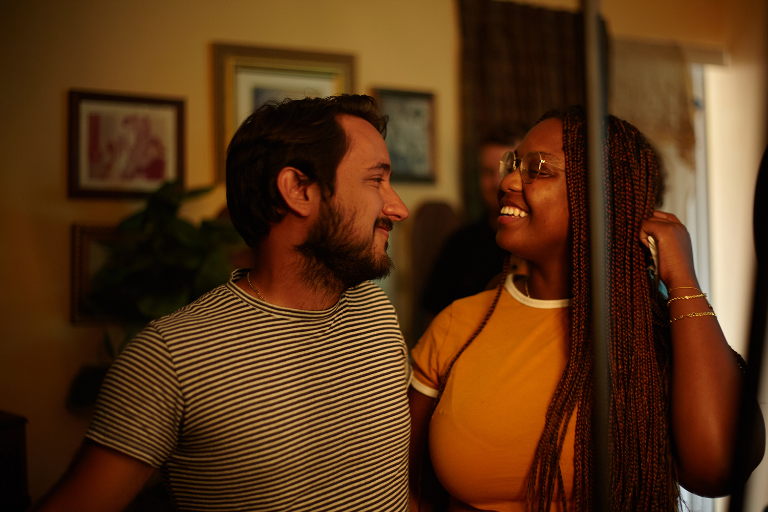 Producer and co-writer Robert Colom, left, with director and co-writer Monica Sorelle. (Photo by Aaron Kudja, courtesy of Music Box Films)