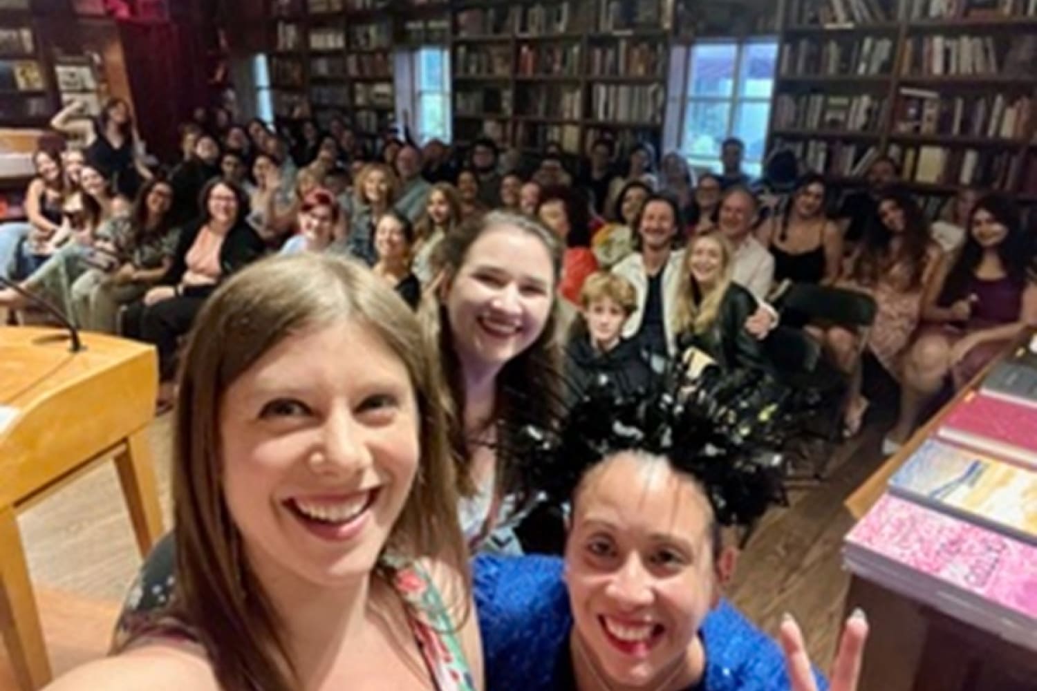 Author Romina Garber with fans at Books and Books