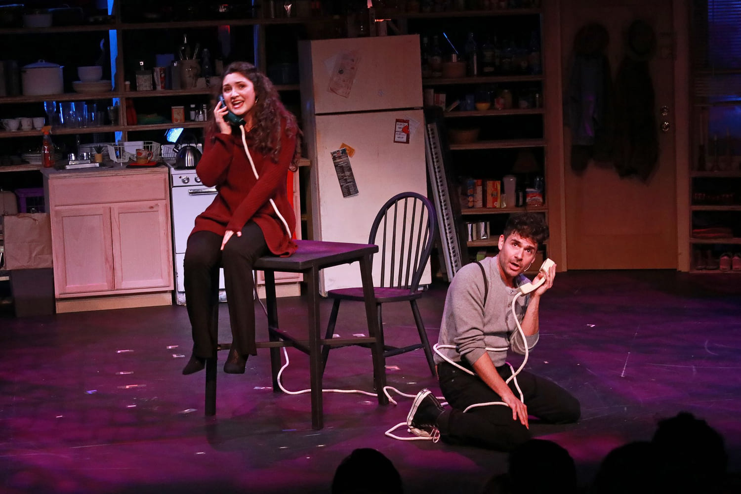 Broadway actor and Actors' Playhouse newcomer Adam Kantor, right, who is no stranger to Larson's work, plays Jon. María Bilbao plays Jon's girlfriend, Susan. (Photo by Alberto Romeu)