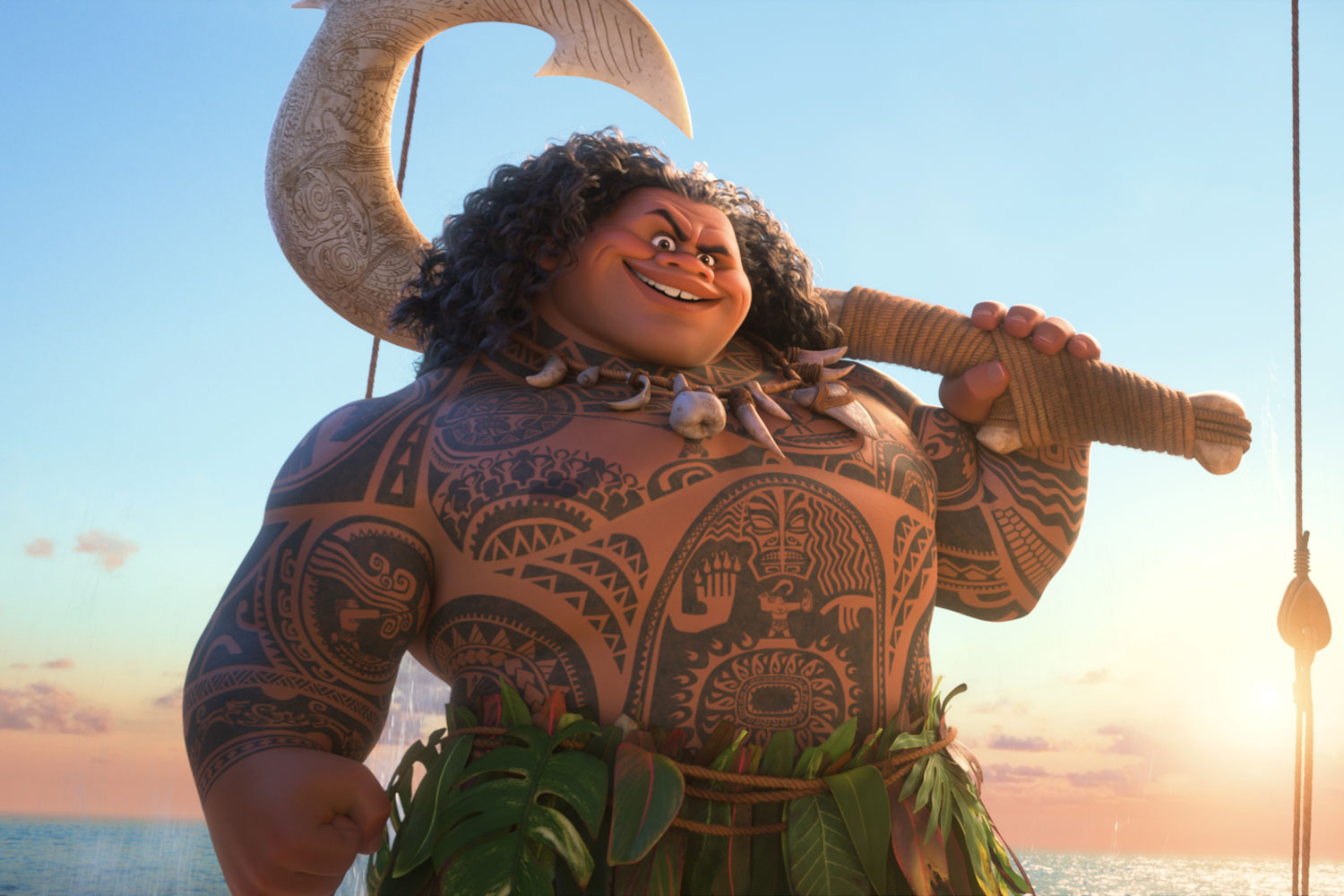 Dwayne Johnson voices Maui in a scene from 