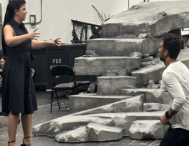 Soprano Laura León rehearses her Queen of the Night role with Ricardo García as Tamino in Florida Grand Opera's production of Mozart's “The Magic Flute” opening at the Arsht Center in Miami.