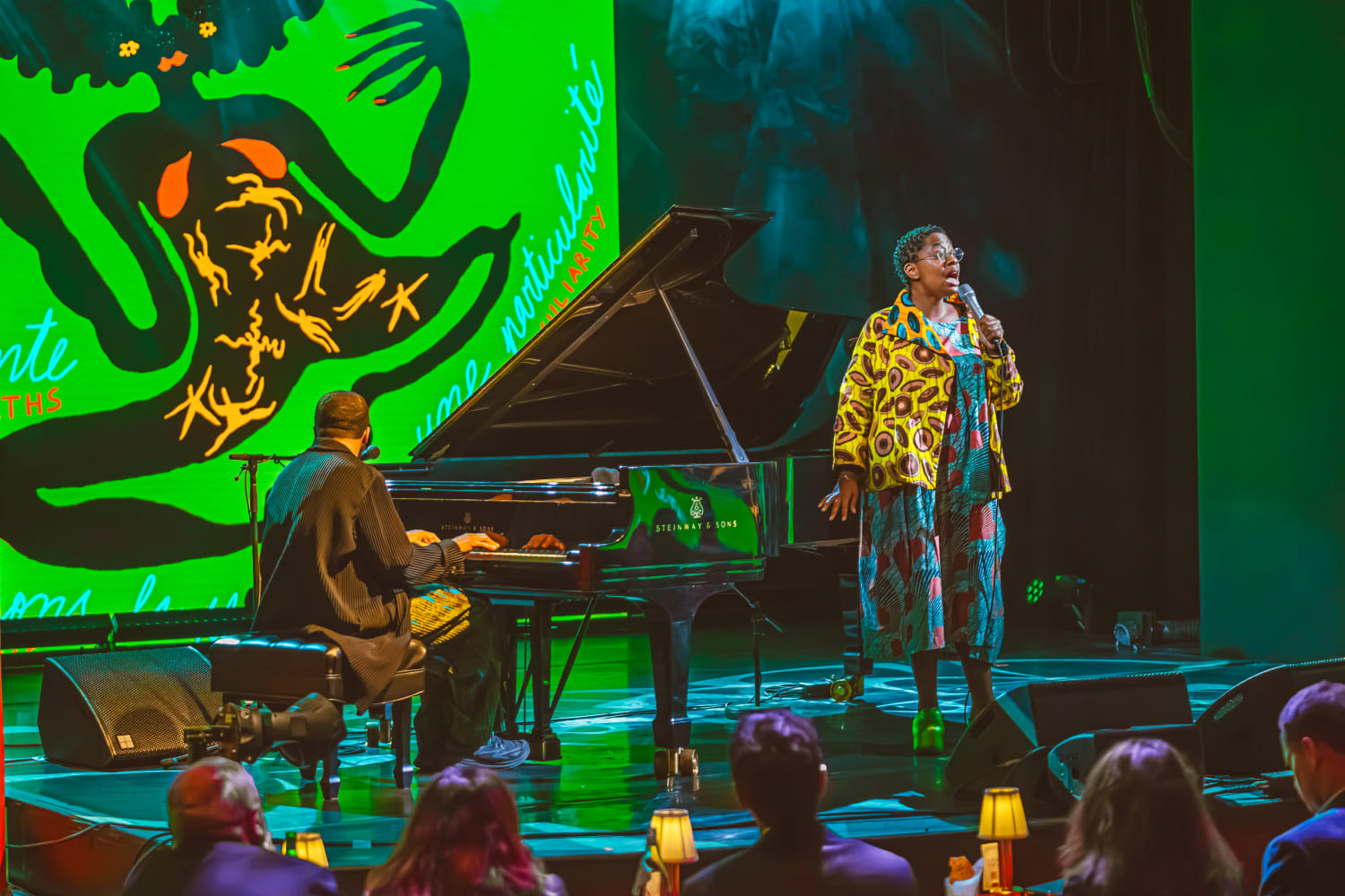 Grammy award-winning Jazz vocalist Cecile McLorin Salvant and jazz pianist Sullivan Fortner perform at the 2024 South Beach Jazz Festival. (Photo by MasterWing Creative Agency Photography)