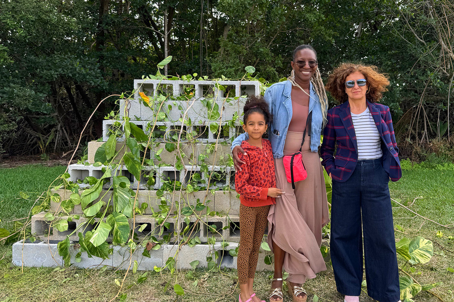 Deering Estate: Artist Carol Jazzar (at right)  in front of her installation  