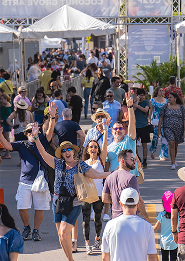 The Coconut Grove Arts Festival begins on Saturday, Feb. 15 and continues through Monday, Feb. 19. This year marks the 61st year for the festival. (Photo courtesy of CGAF)