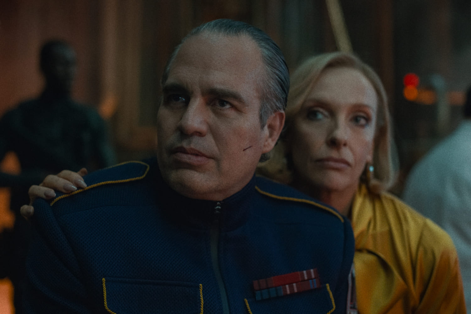 Mark Ruffalo as Kenneth Marshall and Toni Collette as Ylfa in a scene from 